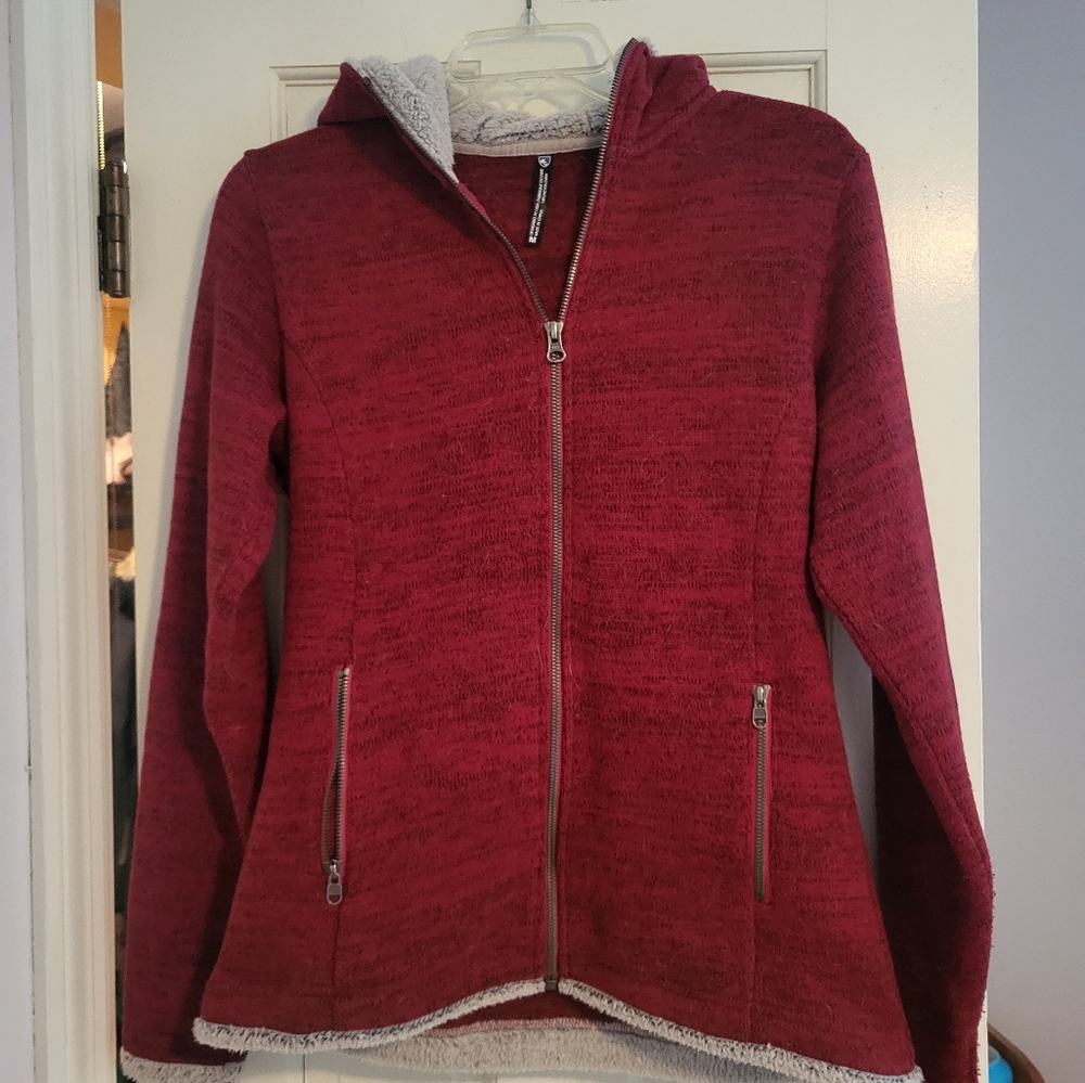 Kuhl Women's Red Marled Sherpa-Lined Zip Hoodie